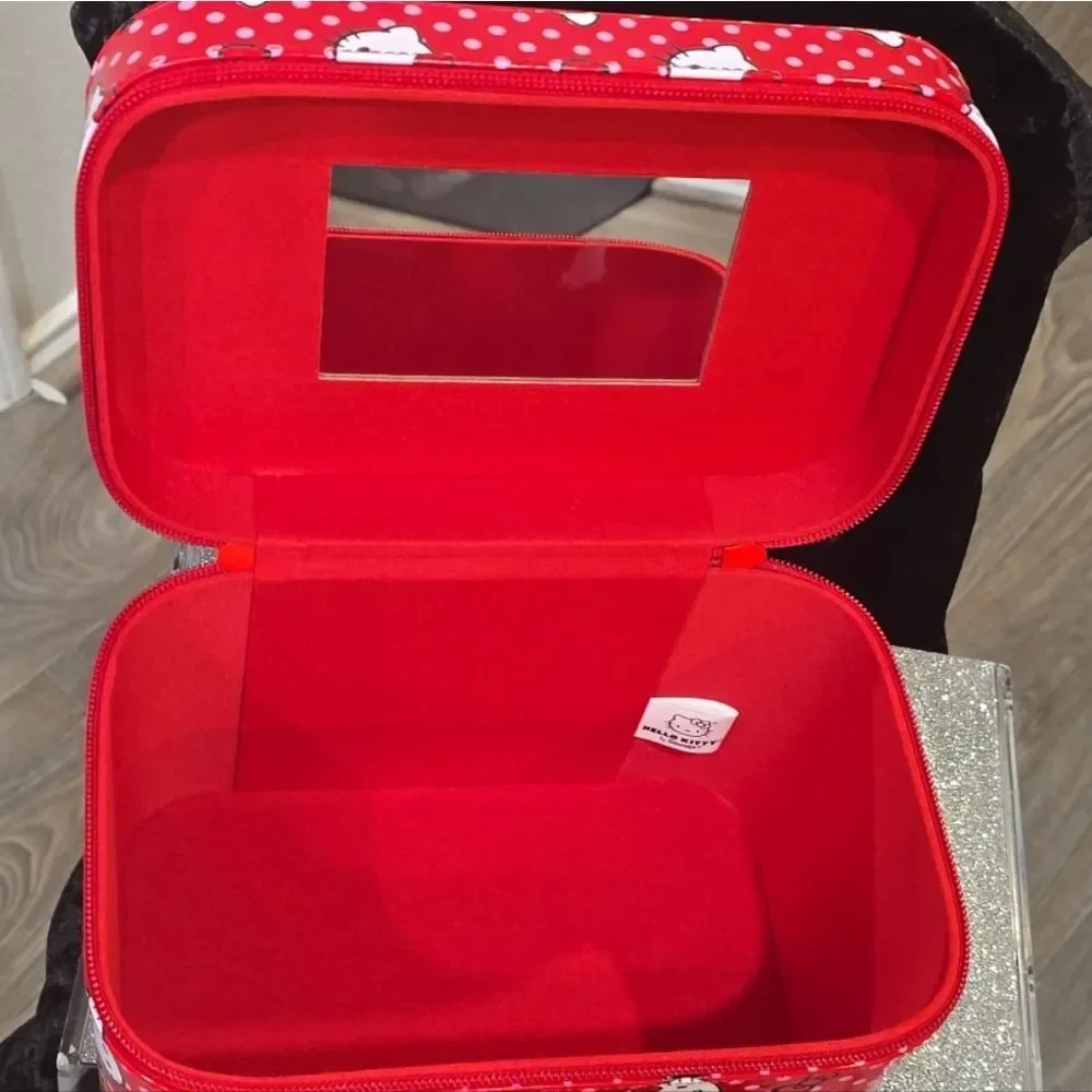 Hello‎ Kitty By Sanrio Bow Logo Vanity Cosmetic Case w/Mirror
